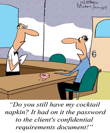 Humor - Cartoon: Security Policies are important even for Business Analysts
